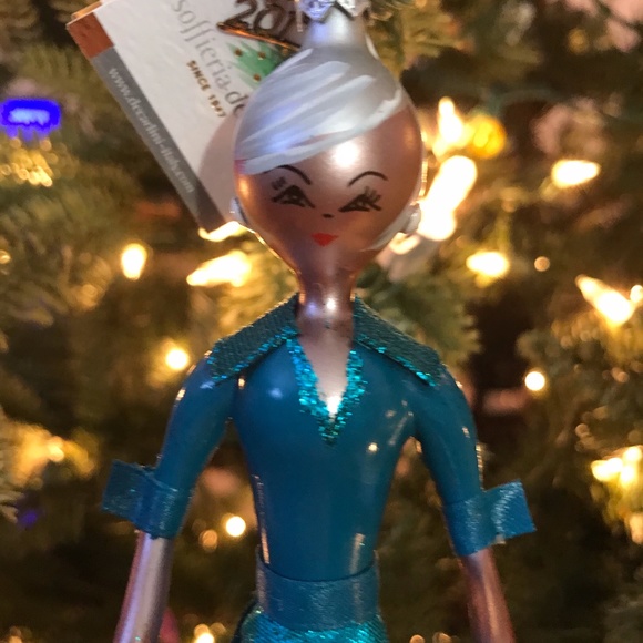 De Carlini Neiman Marcus Blue Dress Girl Ornament - Picture 3 of 4